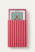 Jeu de cartes à jouer A-Journal rayé rouge