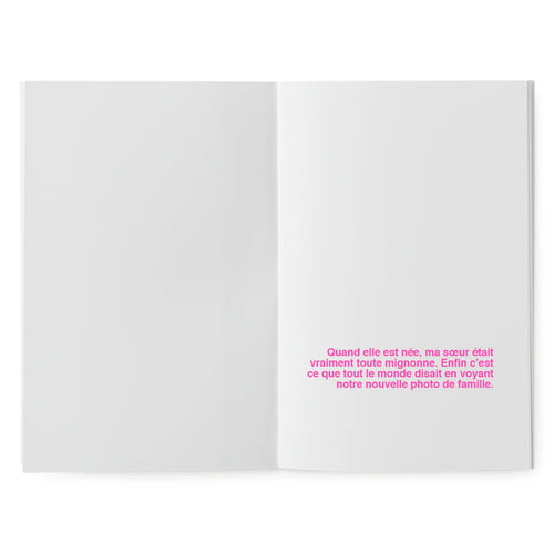 Page intérieure du livre à illustrer Ma sœur est maléfique, espace blanc pour dessiner l'histoire, papier épais 170g.