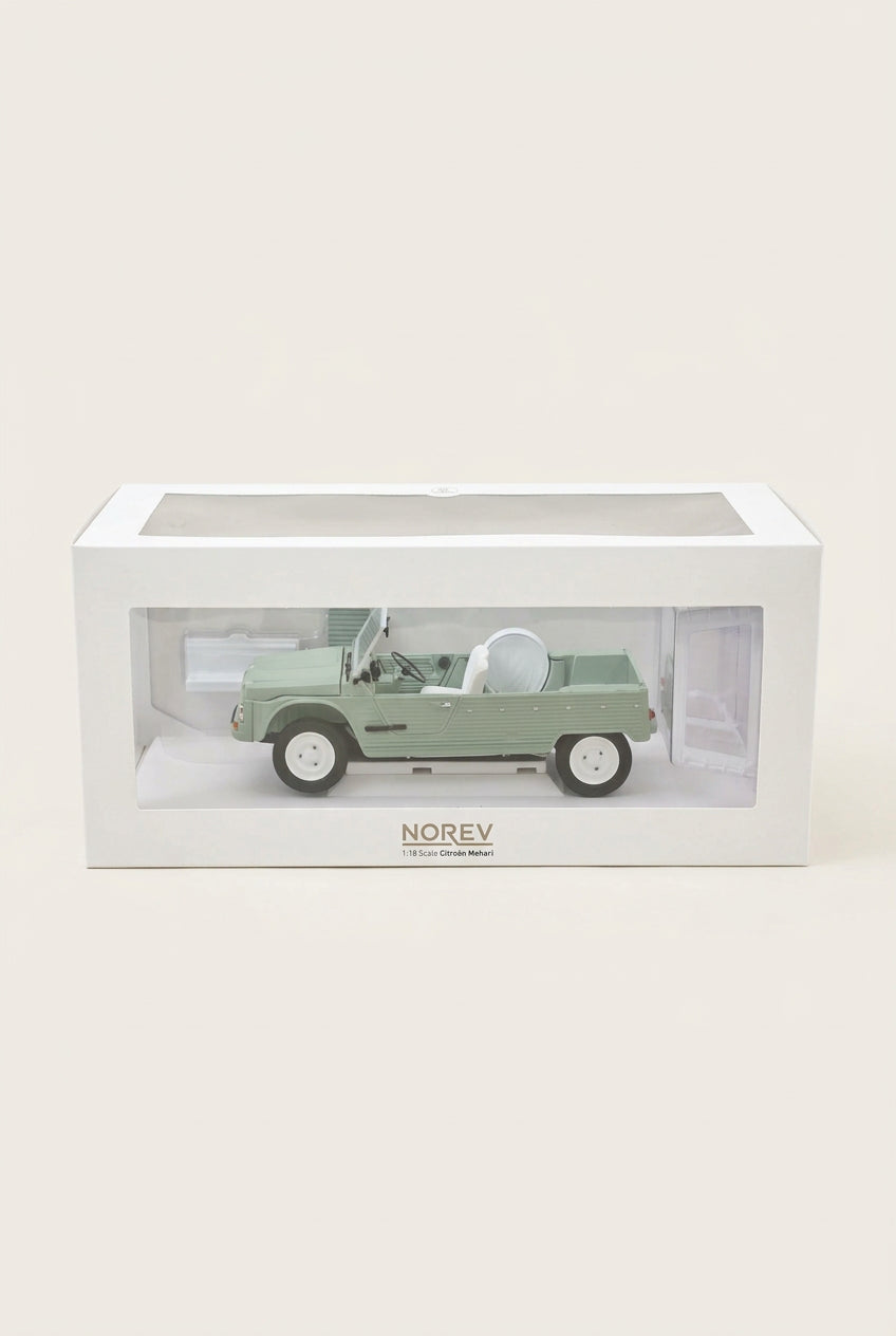 Miniature Citroën Méhari 1983 kaki au 1/18, vue 2