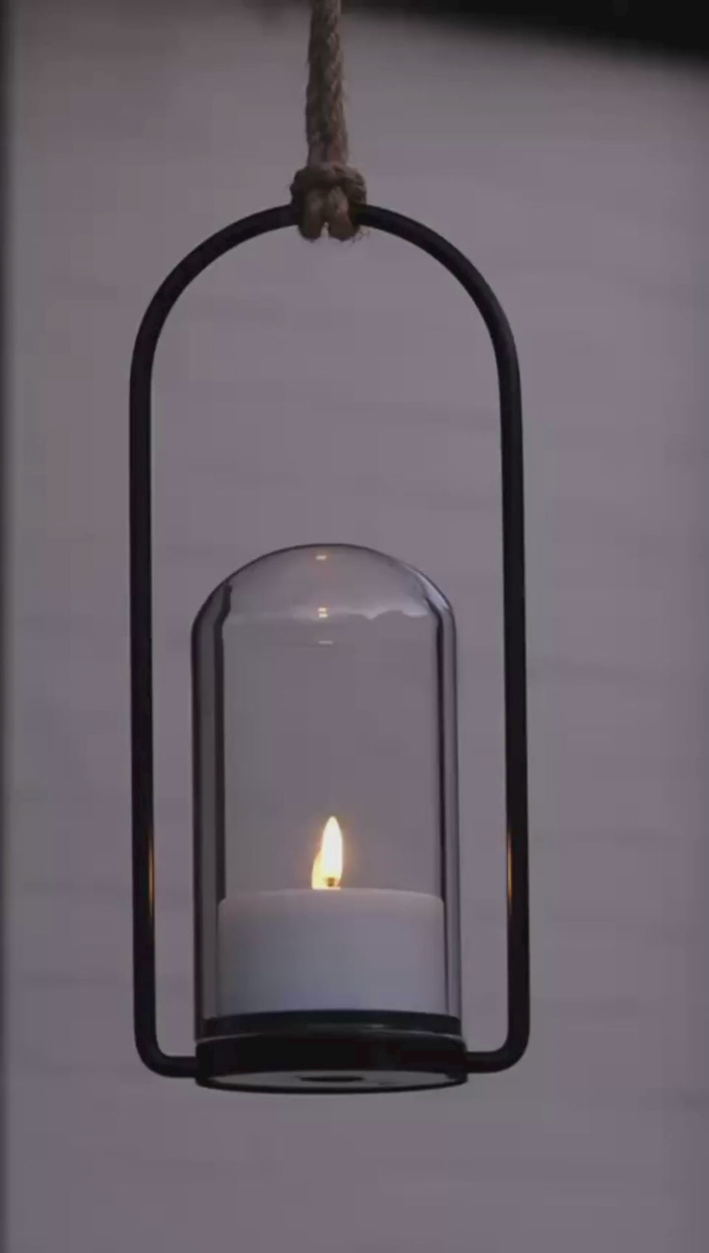 Lanterne d'extérieur LED avec dôme en verre – bougie et télécommande incluses